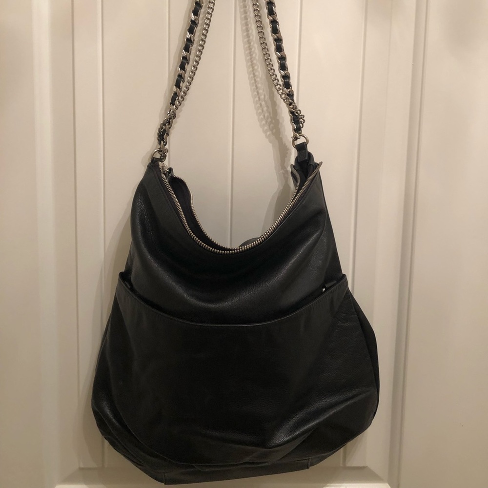 Trouve black leather bag